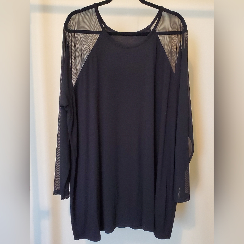 Torrid Super Soft Black Mesh Top 4X